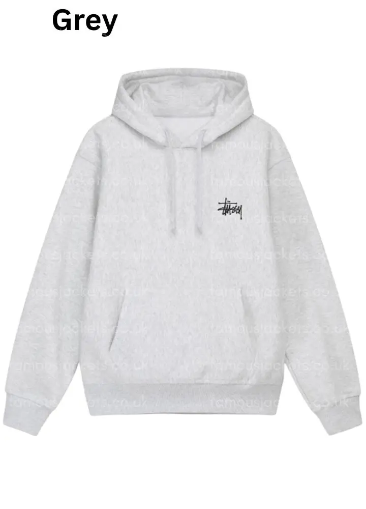 stussy-grey-hoodie - Famous Jackets