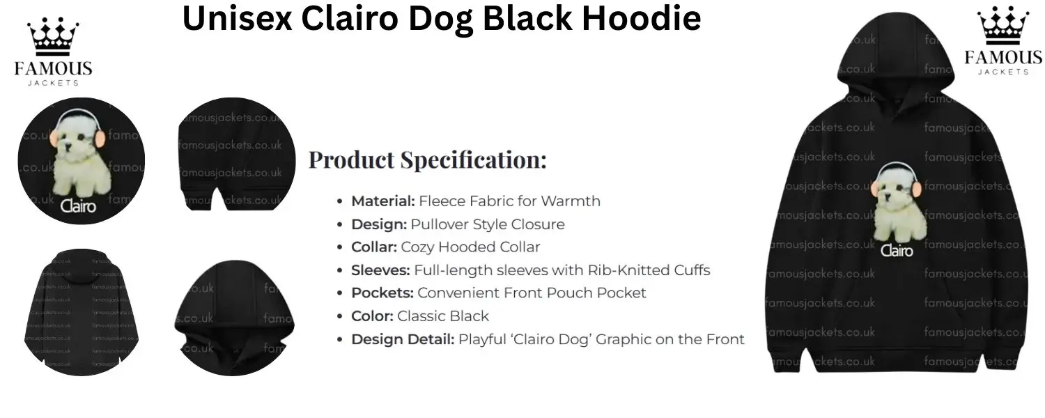 Clairo Dog Black Hoodie | Unisex Clairo Dog Hoodie