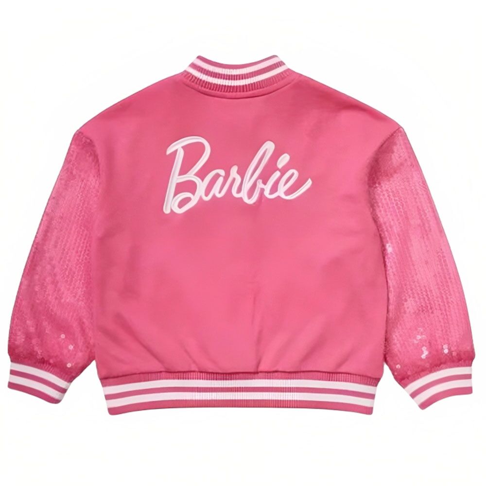 Barbie Pink Varsity Jacket2 - Famous Jackets Barbie Pink Varsity Jacket2