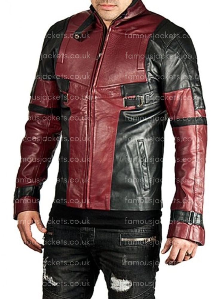 deadpool-ryan-reynolds-maroon-leather-jacket - Famous Jackets