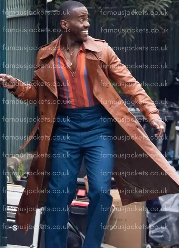 15th-doctor-brown-leather-coat - Famous Jackets