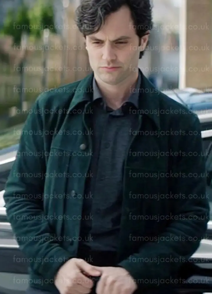penn-badgley-green-jacket - Famous Jackets penn-badgley-green-jacket.webp