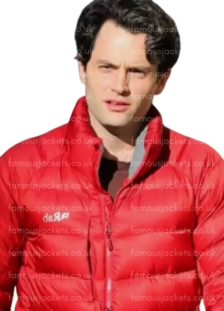 penn-badgley-red-puffer-jacket - Famous Jackets penn-badgley-red-puffer-jacket.webp